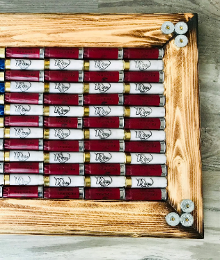 Shotgun Shell American Flag with Dark Red Shells