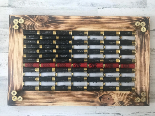 Thin Blue Line, Thin Red Line Shotgun Shell American Flags (and more color choices)