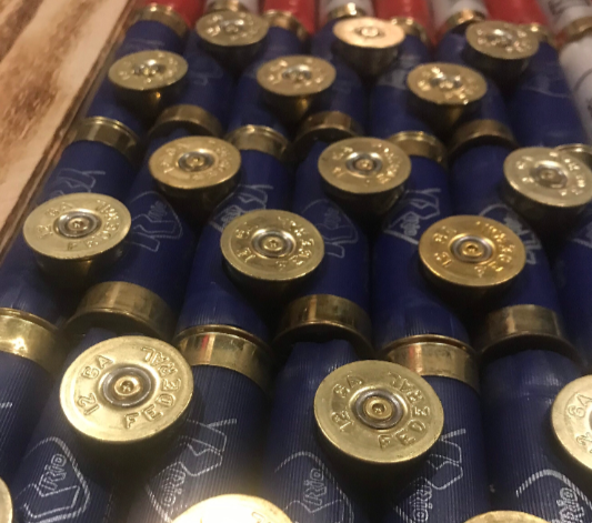 Shotgun Shell American Flag with Light Red Shells