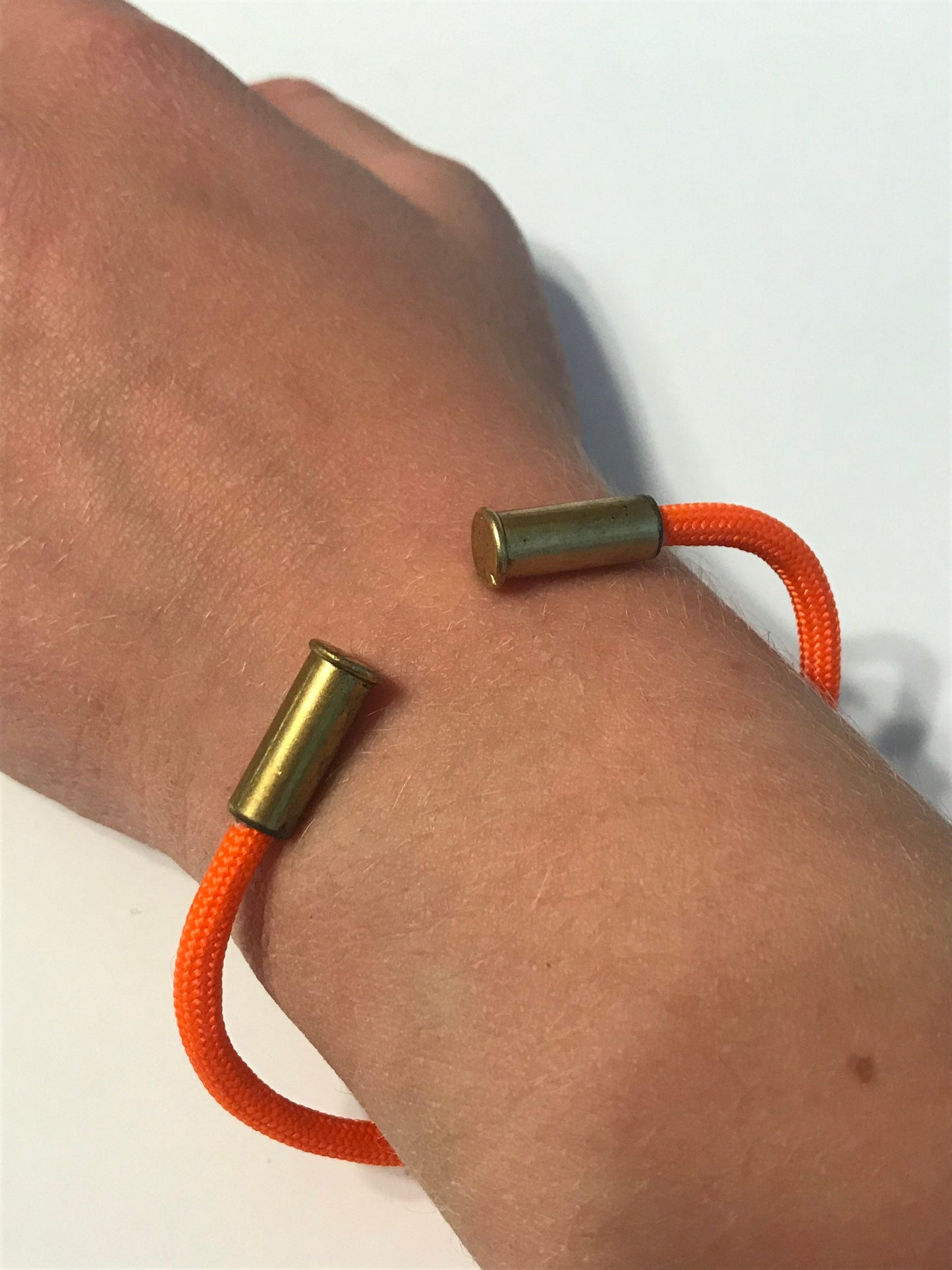 Paracord bracelet with recycled .22 shells