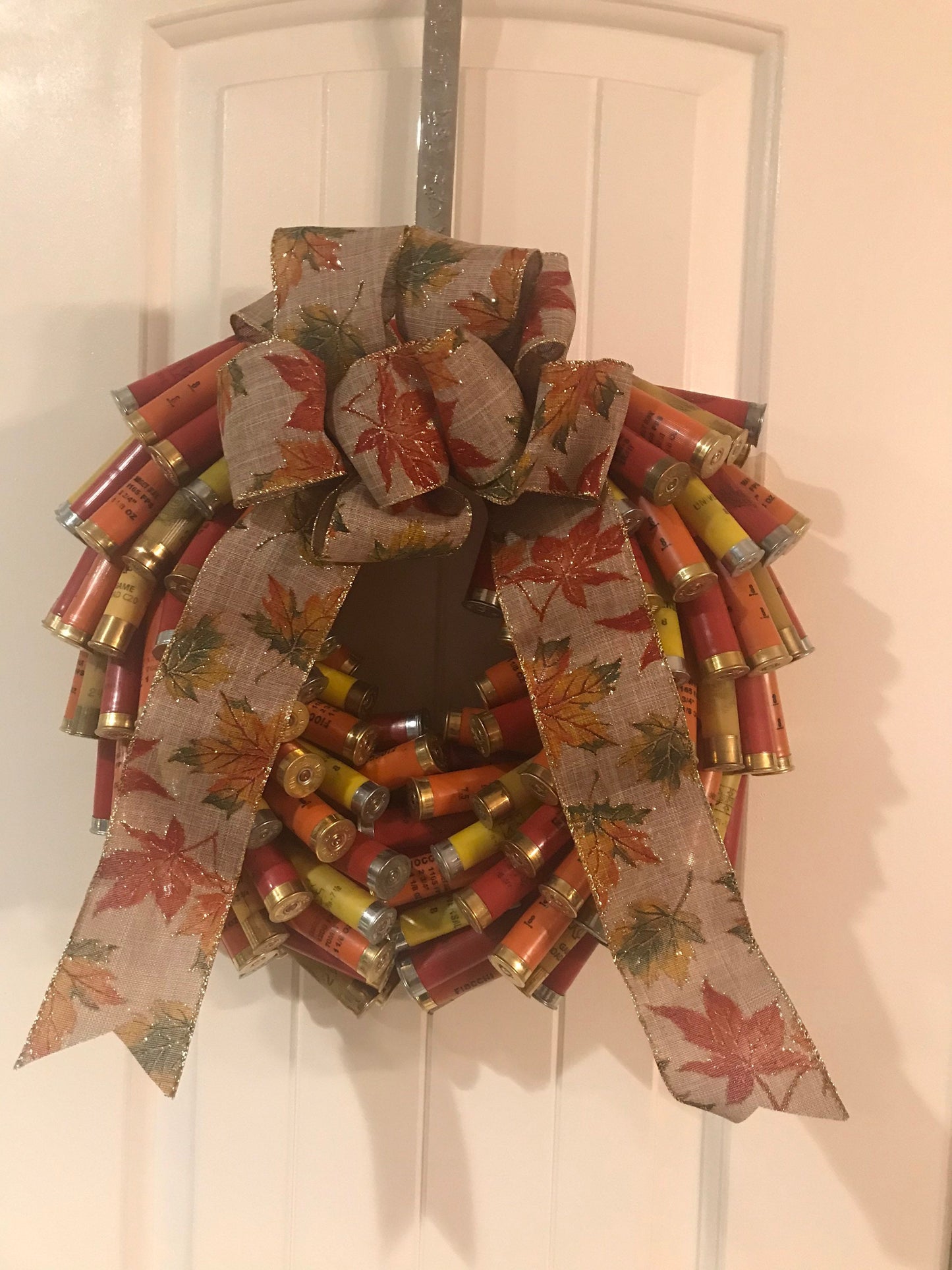 Fall Wreath with pheasant feathers and shells
