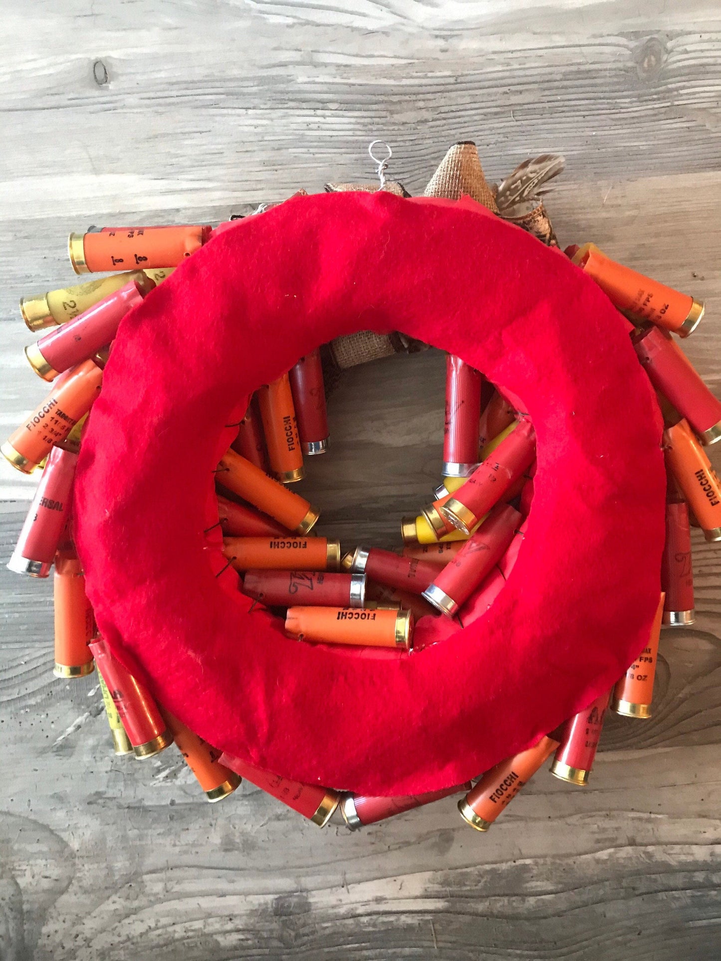 Fall Wreath with pheasant feathers and shells