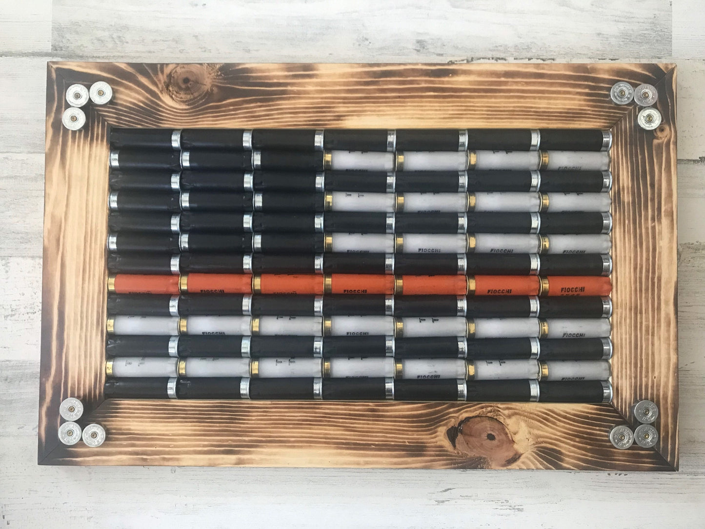 Thin line American flag with 12 gauge shells