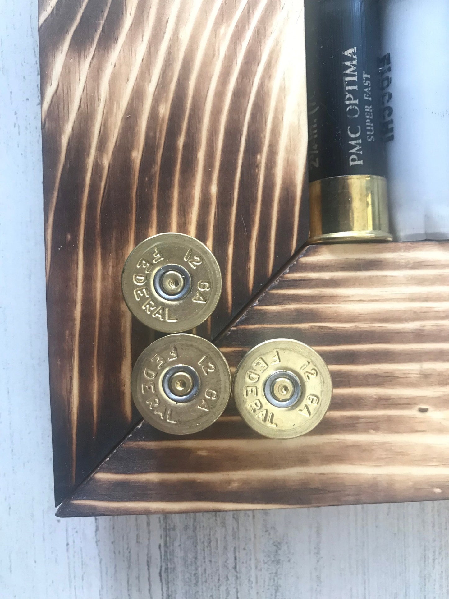 Thin line American flag with 12 gauge shells