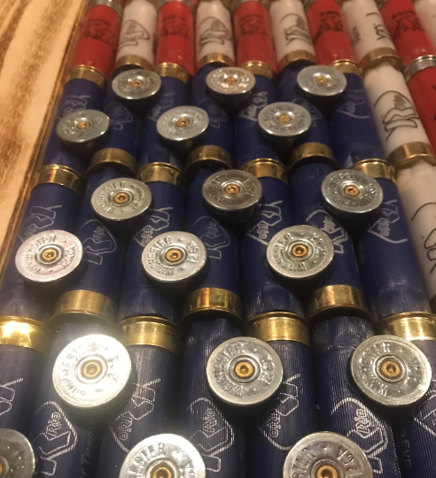 Shotgun Shell American Flag with Light Red Shells