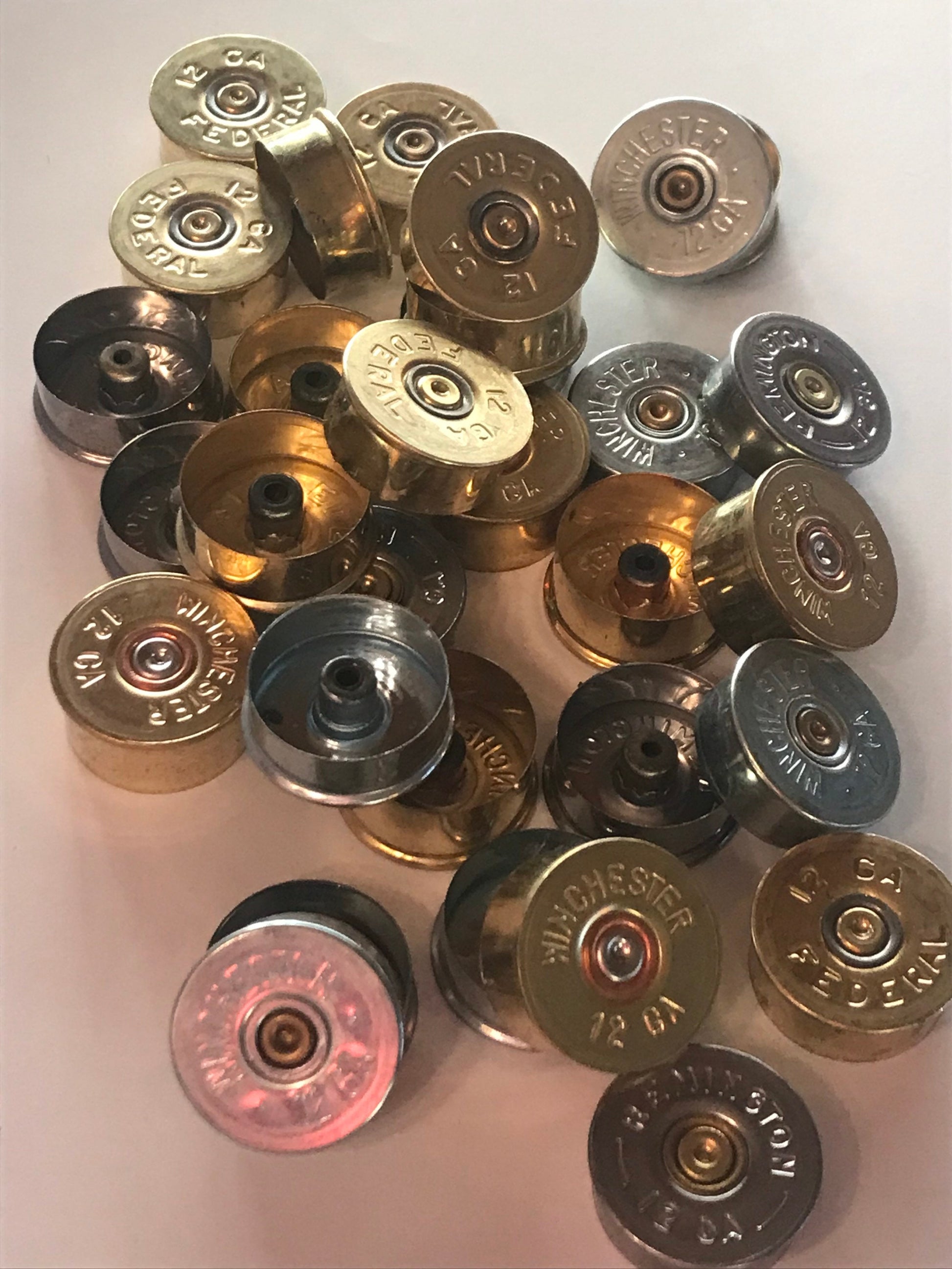 50 qty - 12 gauge Shotgun Shell end cap Head Stamp