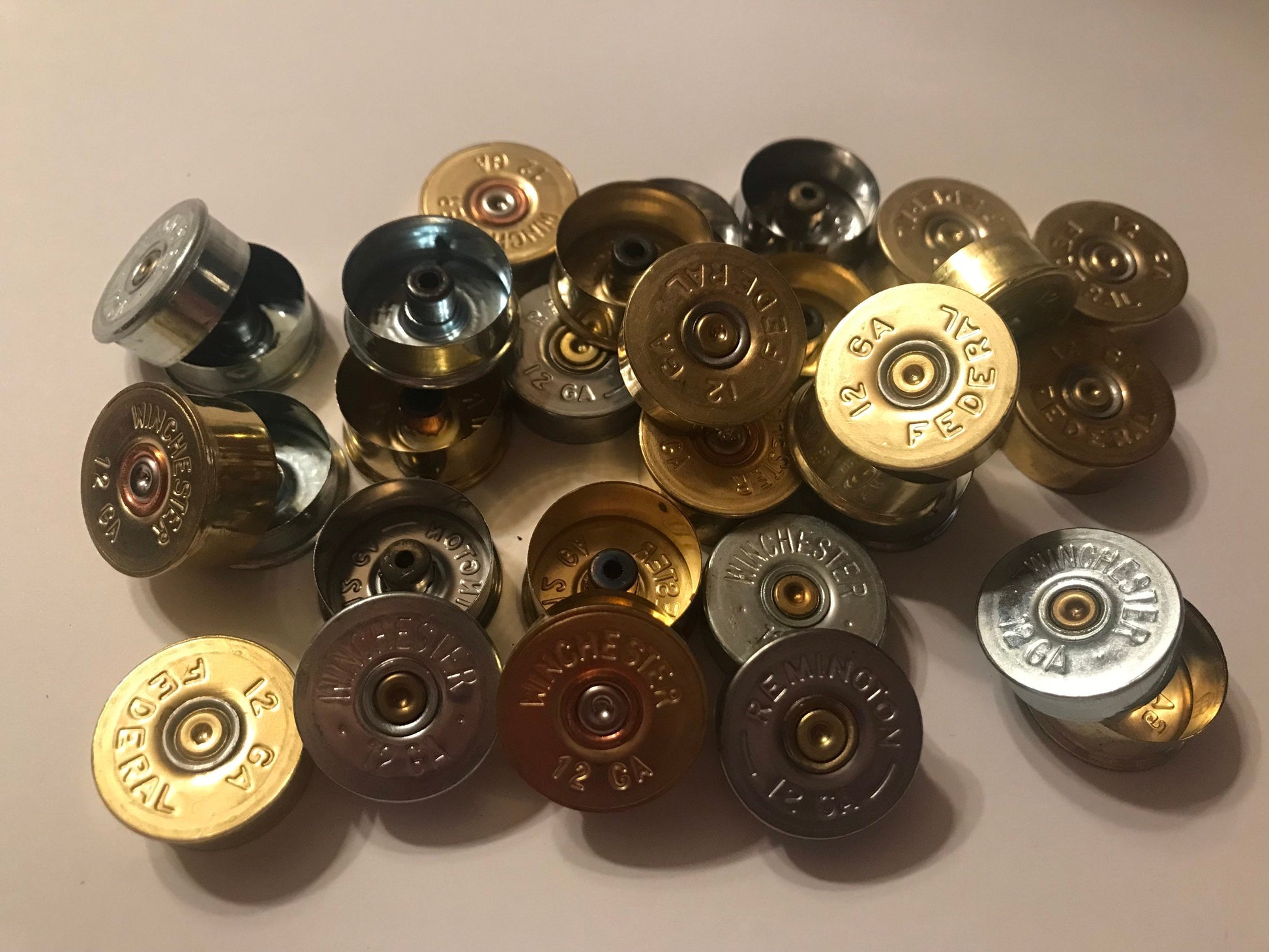 50 qty - 12 gauge Shotgun Shell end cap Head Stamp